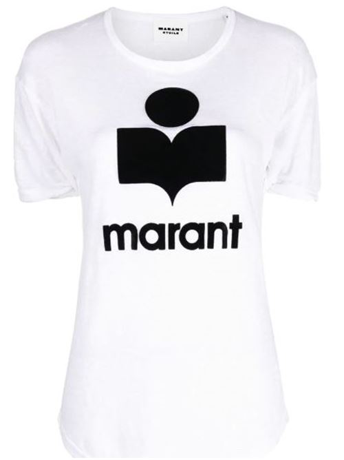 Koldi logo-print linen T-shirt MARANT ETOILE | TS0004FAA1N09E20WH